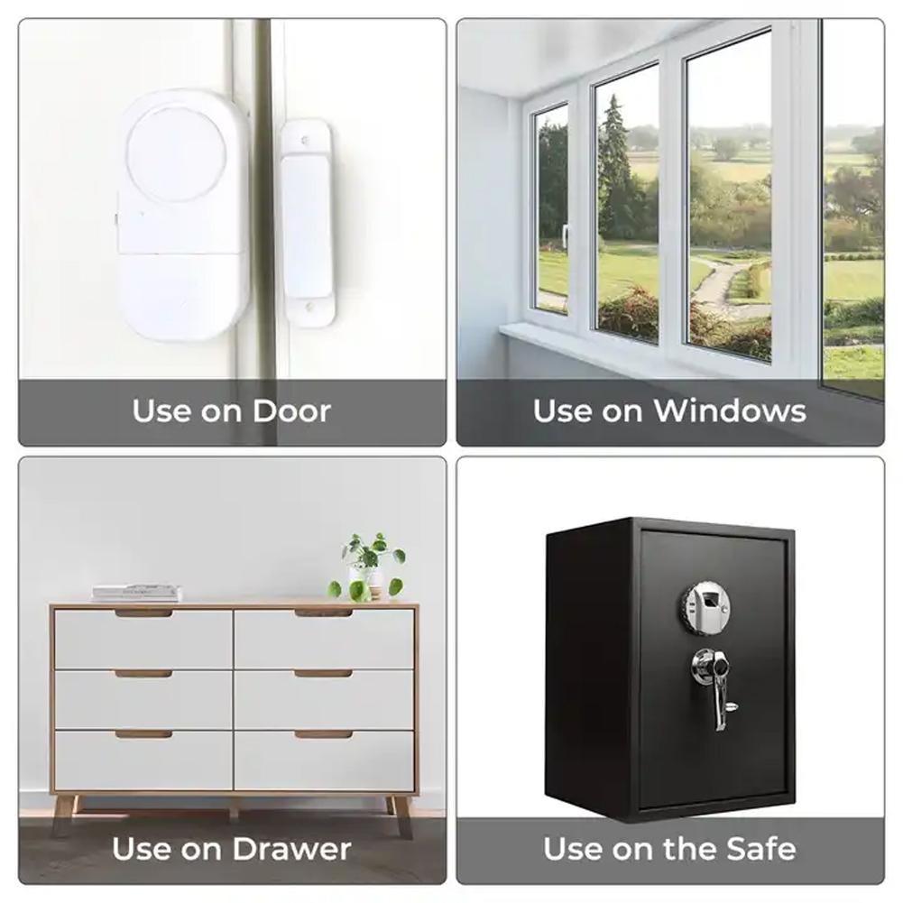 Door and Window Alarm Security Wireless Home Window Door Anti-theft Security Alarm System Magnetic Sensor