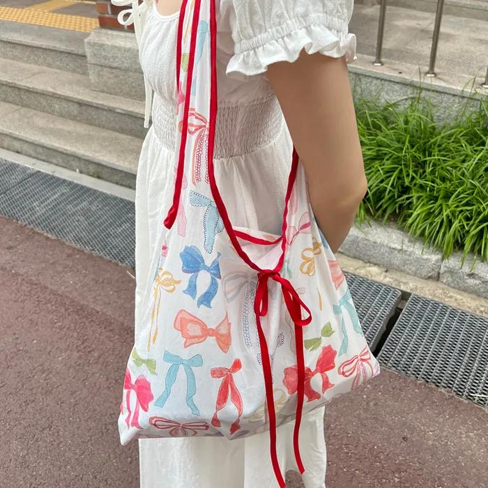 ribbon drawing eco bag
