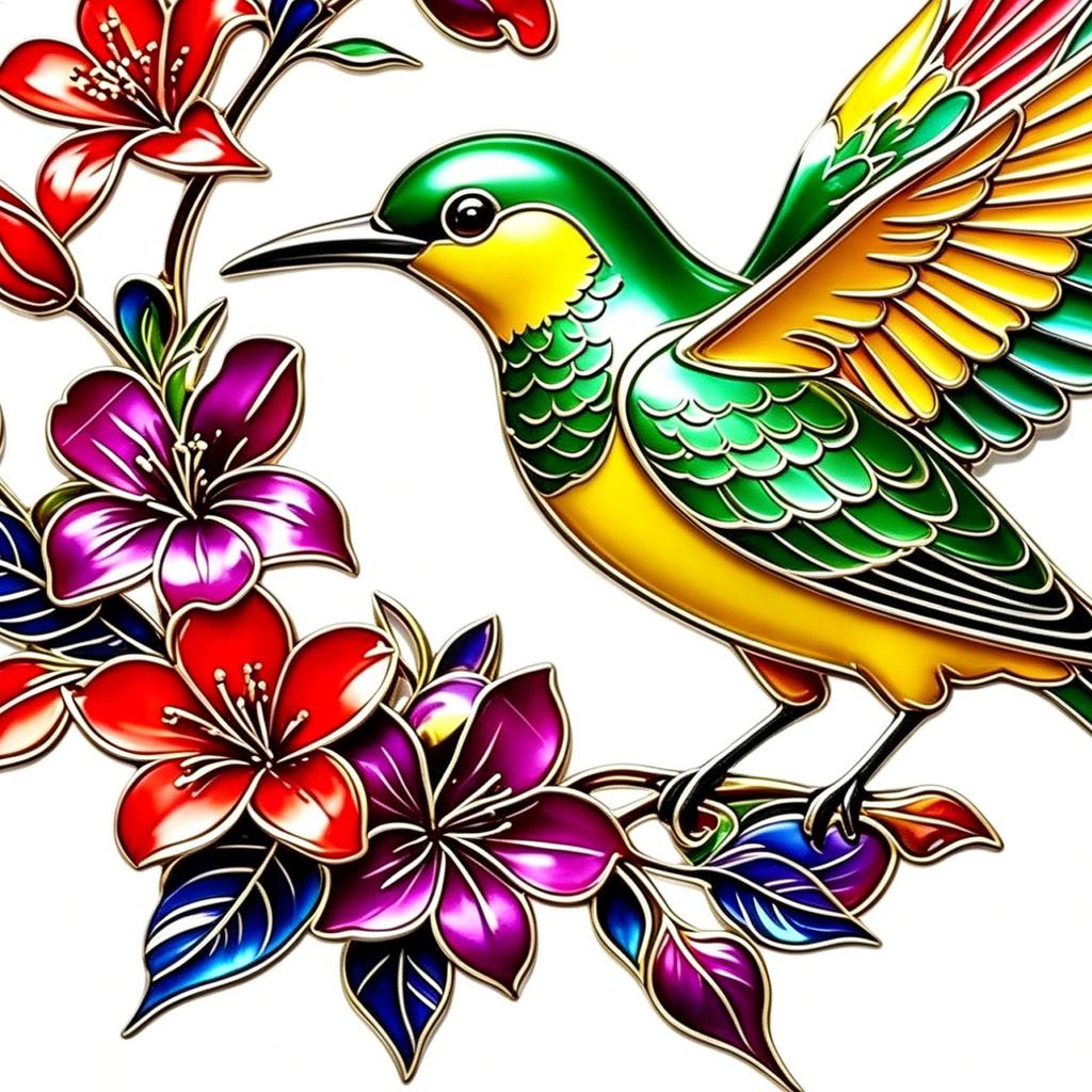 Bloom Hummingbird Metal Wall Art with Flower Garden Sign,Iron Sculpture Indoor Outdoor Wall Decor, for Patio,Garden and Fence Art Decor