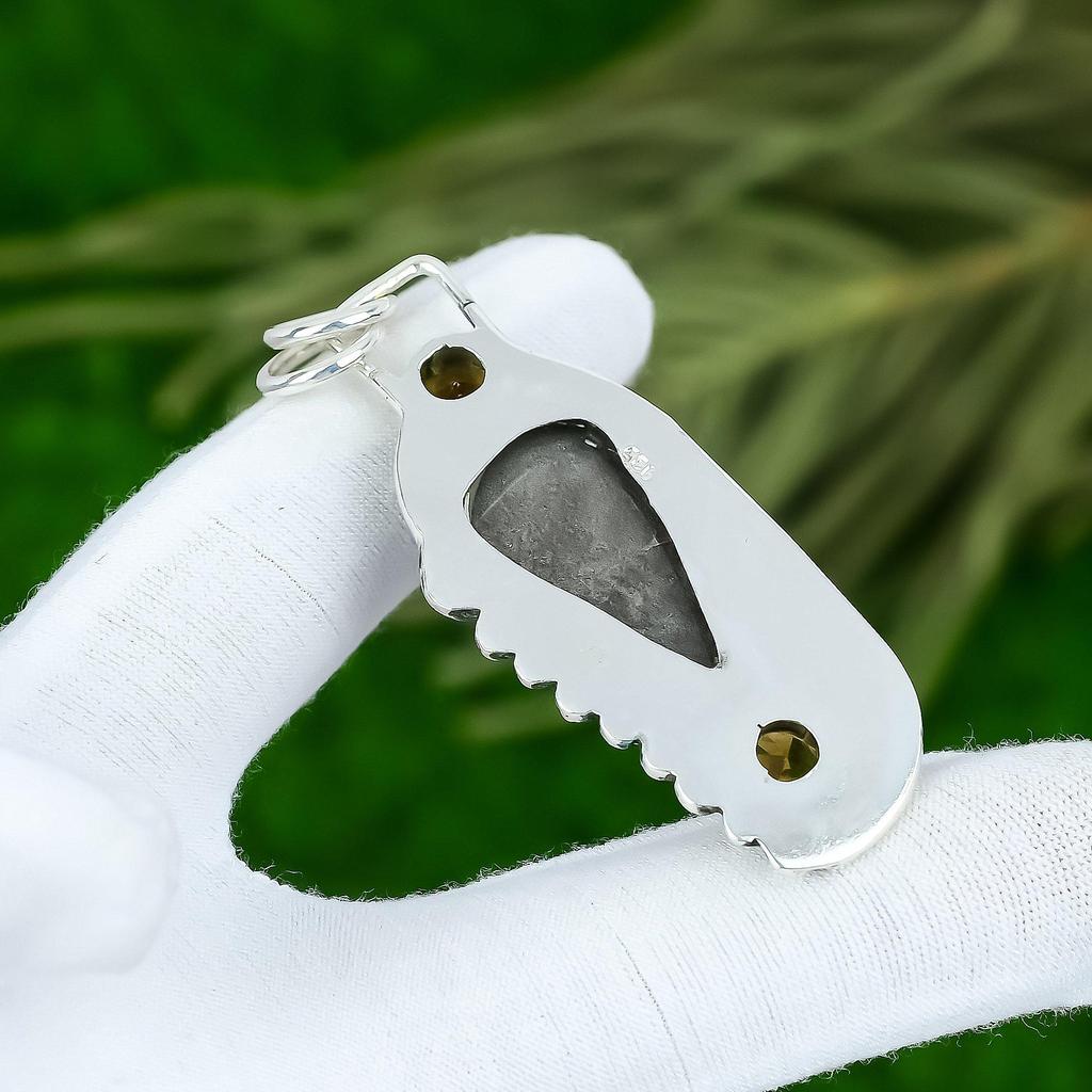 Gift For Women Pendant 925 Silver Natural Silver Sheen Obsidian Gemstone