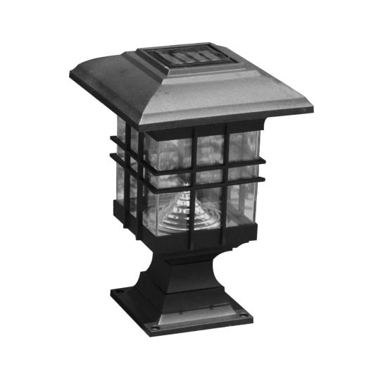 Solar Powered LED Garden Yard Pillar Lamp Outdoor Decorative Auto On/Off Light
