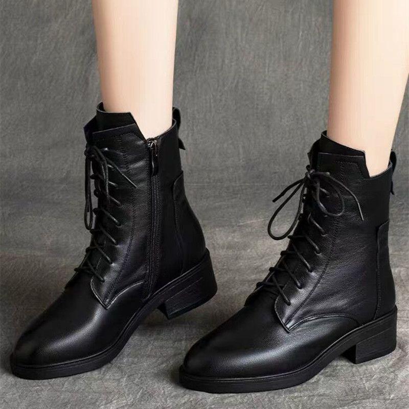 Women's Mid-Calf Tassel Chunky Heel Martin Boots - Low Heel, Plus Velvet, Autumn & Winter, Adult Sizes