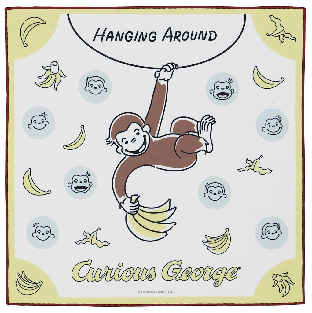 Skater Self-Adhesive Lunch Cloth, Easy To Tie, Curious George, 25cm, KBST43