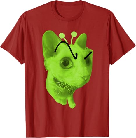 Gnarp Cat Silly Alien Cat Brainrot Funny UFO Kitty TShirt Y2k Art Aesthetic Clothes Novelty Gift Oddly Specific Graphic Tee Top S