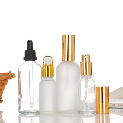 Transparent 30ml Glass Essential Oil Bottle with Frosted Rubber Dropper - Travel-Size Cosmetic Sample Container