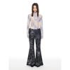 Thelight24 Early Autumn New Arrival Midriff Outfit Long Sleeves Mesh T-shirt Women's Small Turtleneck Sun Protection Shirt Tie-Dye Print Sexy