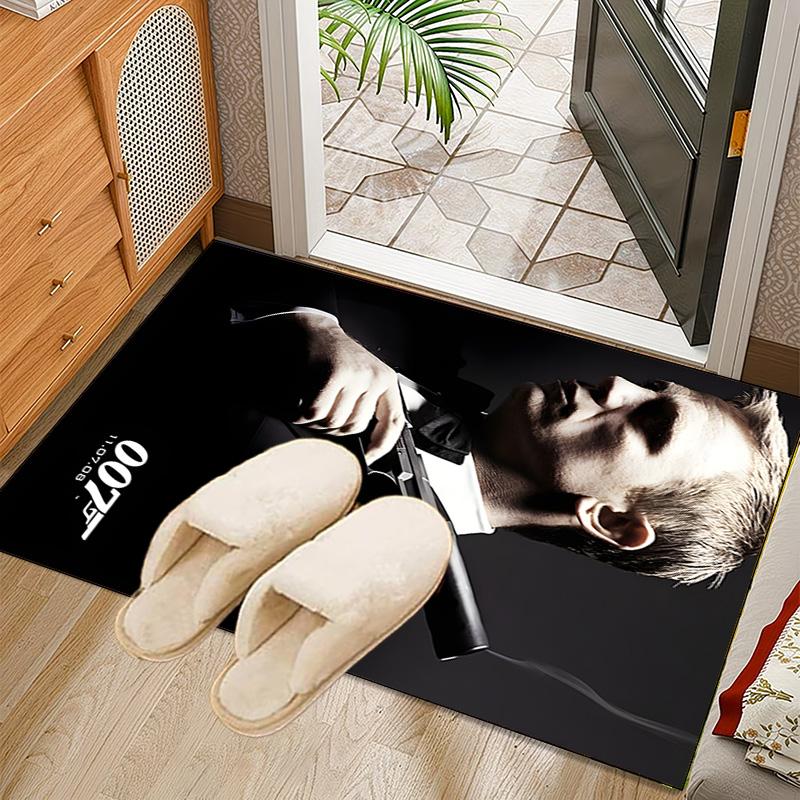 James Bond Movie Collage Rug Office Carpet Non-Slip Mat, Chair Rug Floor Covering for Gaming, Bedroom, Living Room , Home Decor Christmas Gift