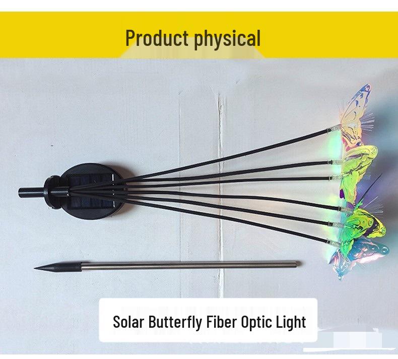 Outdoor Solar LED Fiber Optic Butterfly Flower Garden Light