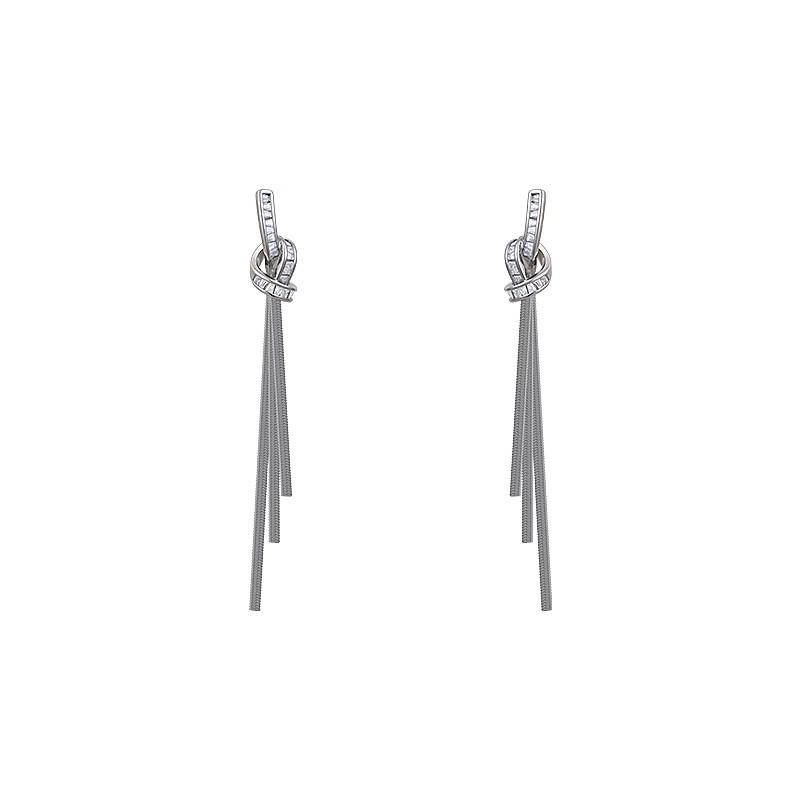 Women's High-End Tassel Dangle Earrings - Light Luxury Silver Needle, 2025 New Collection