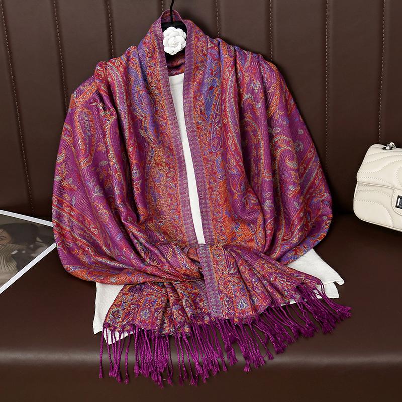 [T341] Ethnischer Stil Quasten Decke Designer Dicke Pashmina Winter Warmer Schal Wickel Kaschmir Schal Frauen Halstuch Stolen