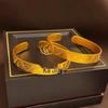 Elegant Gold-Plated Copper Bangle for Women - Plain Style