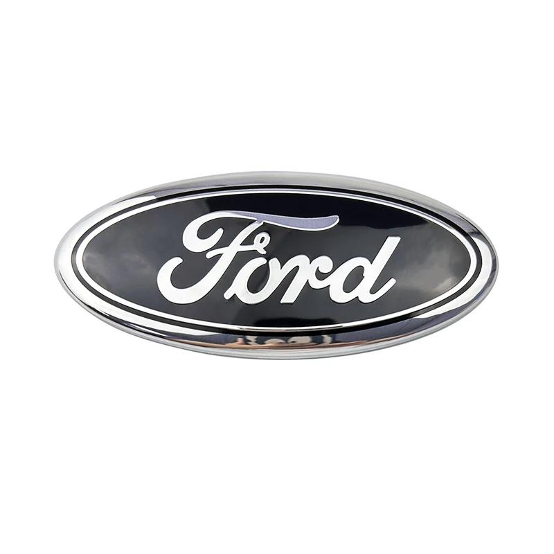 15X6.3CM Alloy Car Front Cover Badge Sticker for Ford Kuga Transit Ecosport Fiesta Focus Ranger Mondeo Edge Trunk Emblem Decal CVV1 QQ24