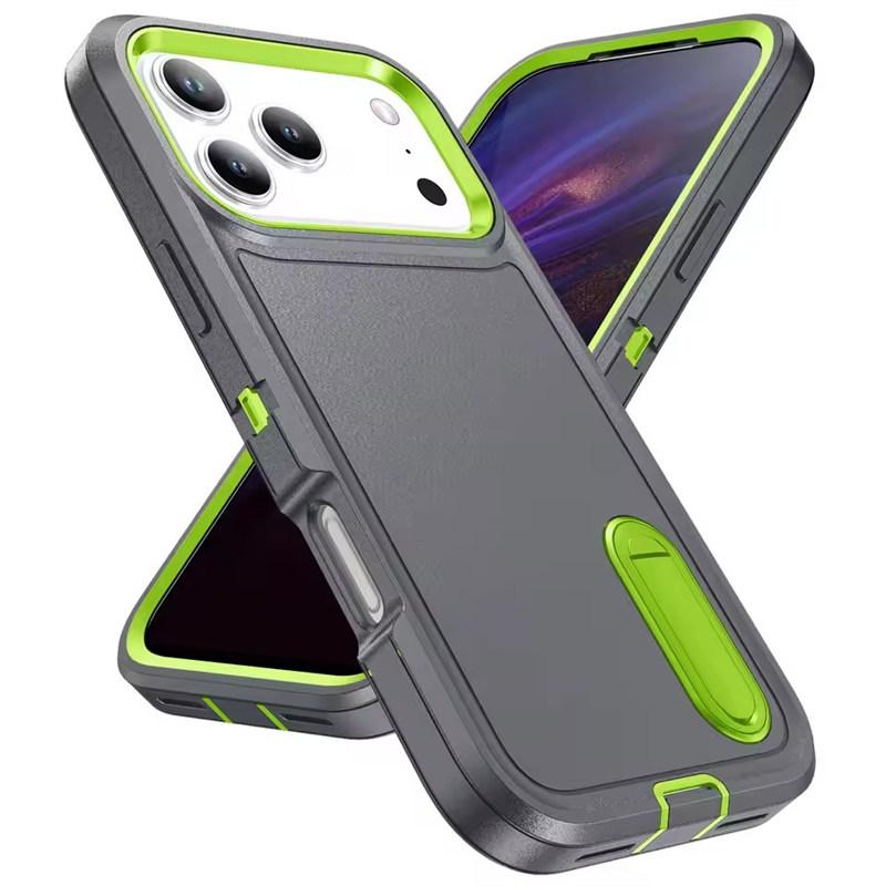 Military Armor Shockproof Phone Case For iPhone 17 Air 17 Pro Max Strong Defender Invisible Kickstand Cover