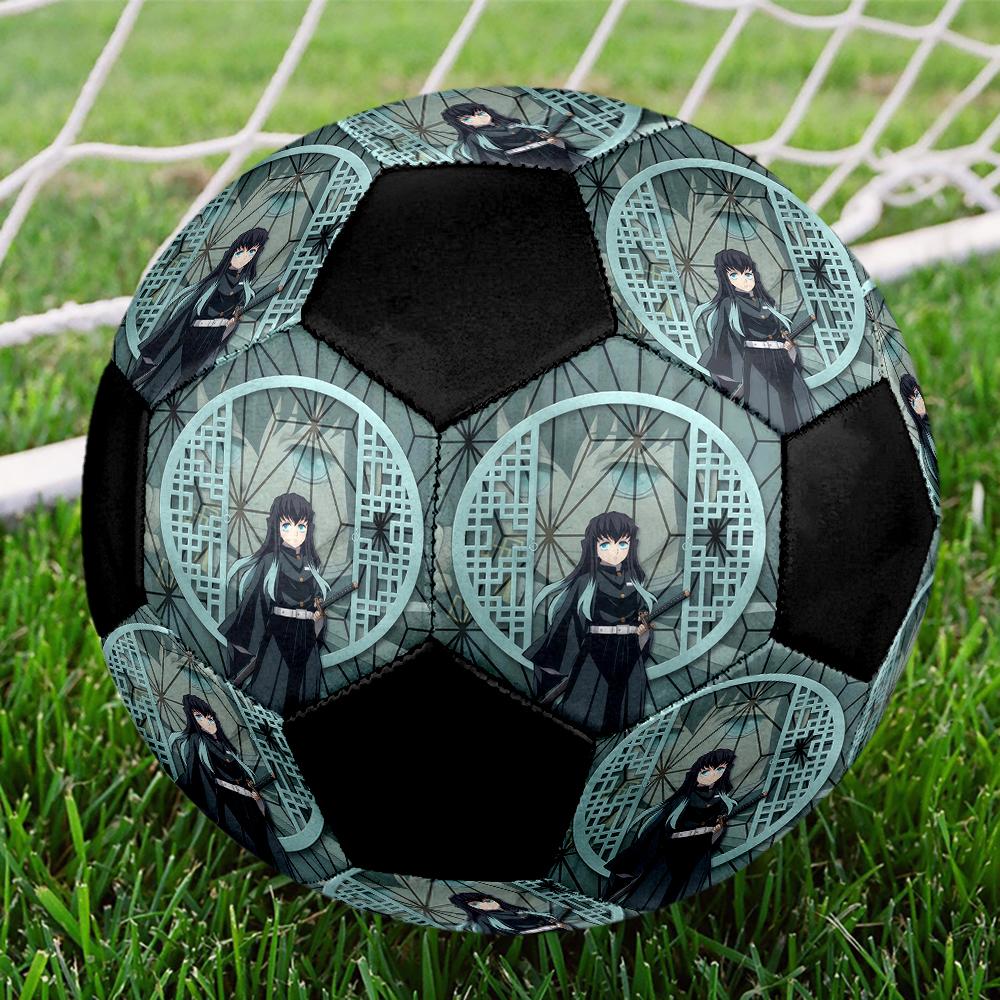 1pc Demon Slayer Kimetsu No Yaiba Football Soccer Ball Size 5 Indoor Soccer Ball Fashion Colorful Backyard Game -Great For Sports Fans Gift HE9