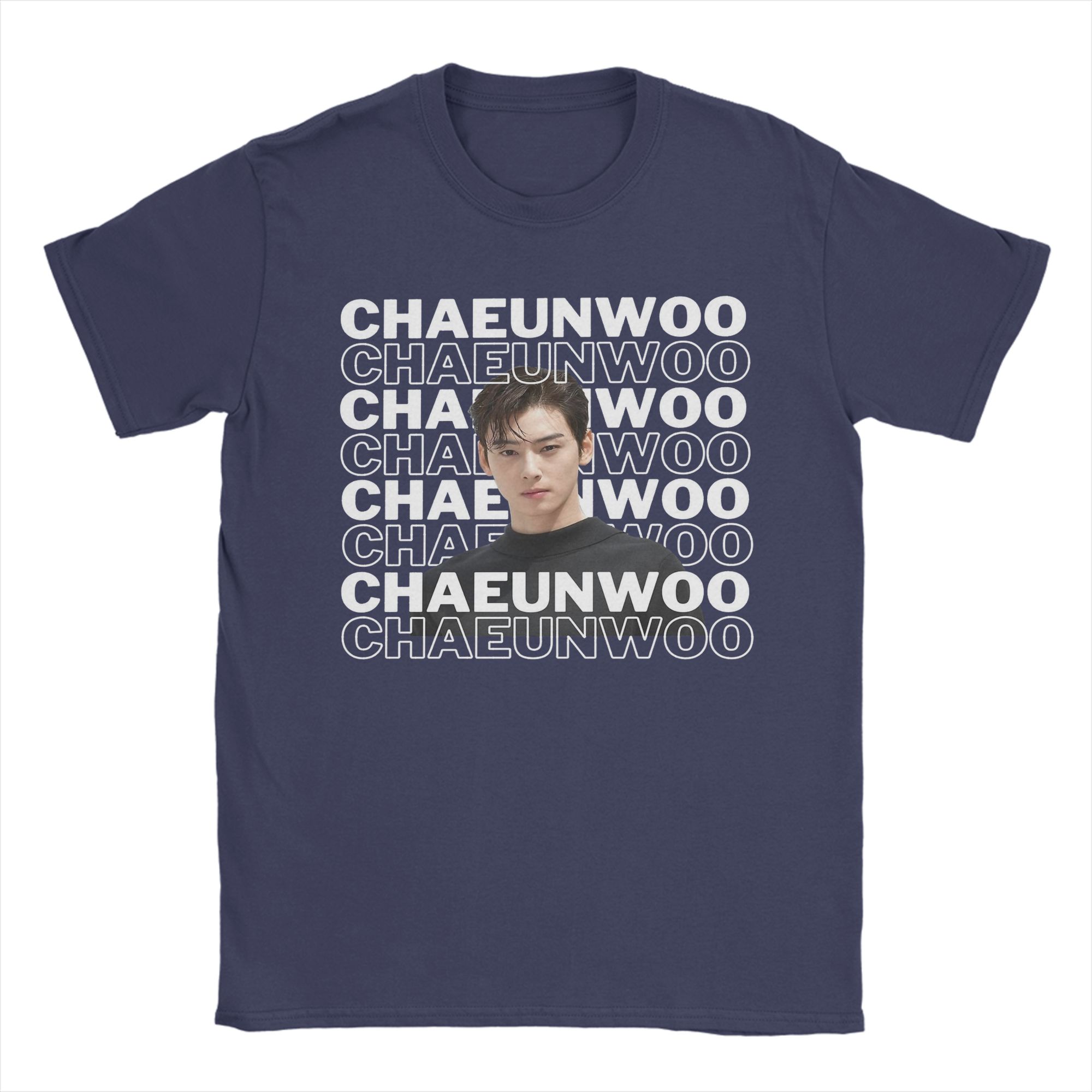 

ASTRO Cha Eun Woo T Shirts Men s Cotton Novelty T-Shirt O Neck Tee Shirt Short Sleeve Clothing New Arrival 4XL