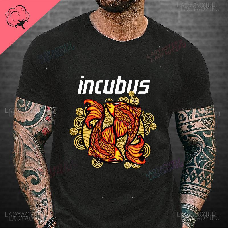 Summer Men Cotton T-shirt INCUBUS Band Logo and Octopus Shirt TOUR Inspired Design Street Wear Unisex Funny Print Tops