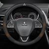 Car Suede Carbon Fiber Leather Steering Wheel Cover For Mitsubishi Outlander Pajero Asx Lancer EX Evolution L200 Triton RALLIART SR1
