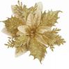 Christmas Flower Christmas Decorations Wreath Christmas Tree Gold Glitter Plastic Flower Ribbon Clip Wire