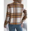 GMXIA Autumn and Winter Casual Plaid Long-sleeved Woolen Jacket Women's Wear