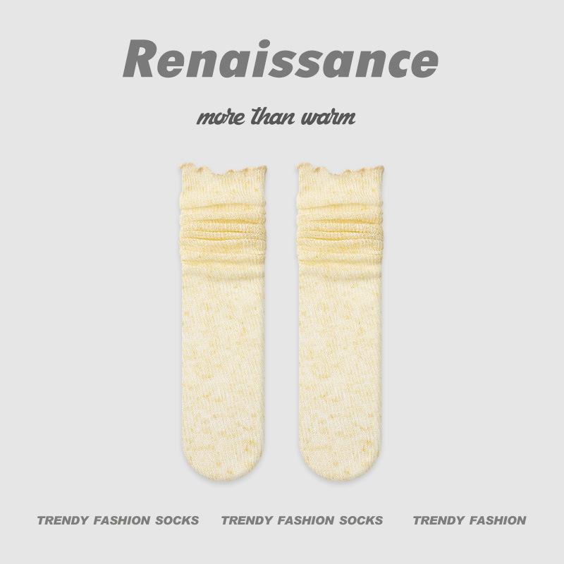 

Женские летние тонкие носки с вертикальной полоской, кружевной сеткой, дышащие 1 pair светло-желтого