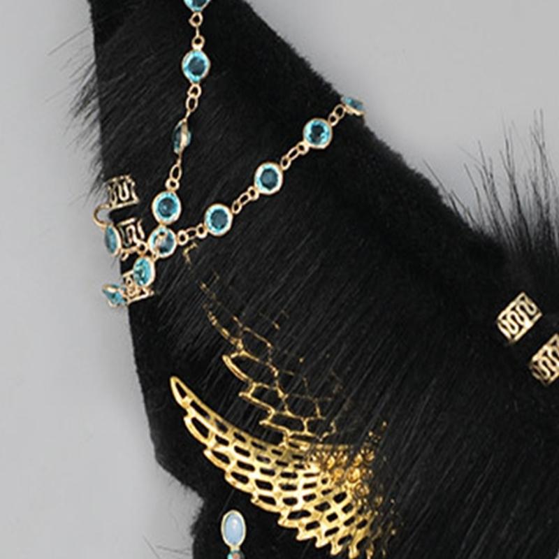 Adult Cartoon Wolf Ears Shape Headband with Dangle Jewelry Easter Hair Hoop