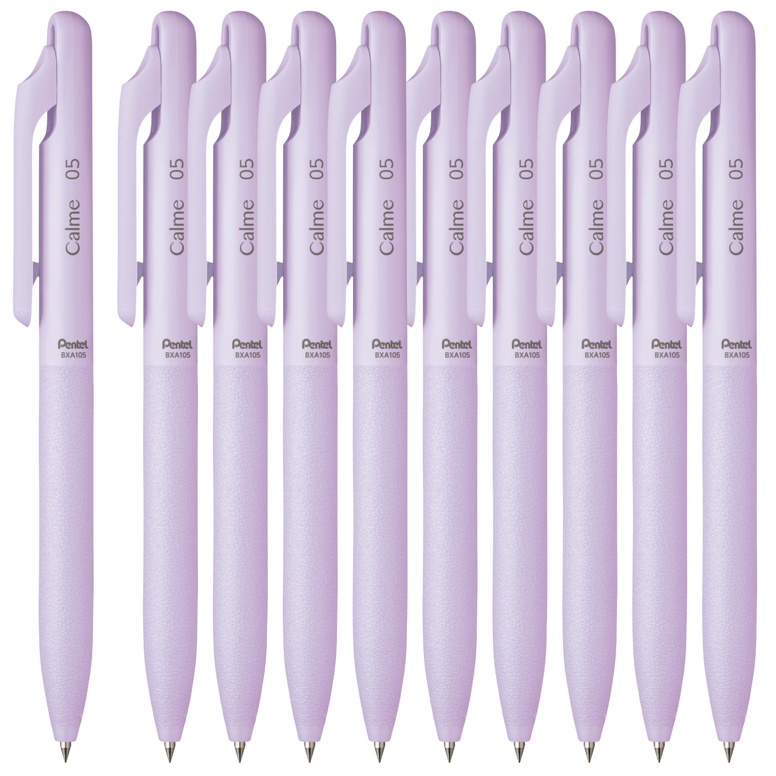 Pentel Calme Ballpoint 10 Oil-Based Pen, 0.5mm, Purple, Pens, BXA105V-A (10) фиолетовый