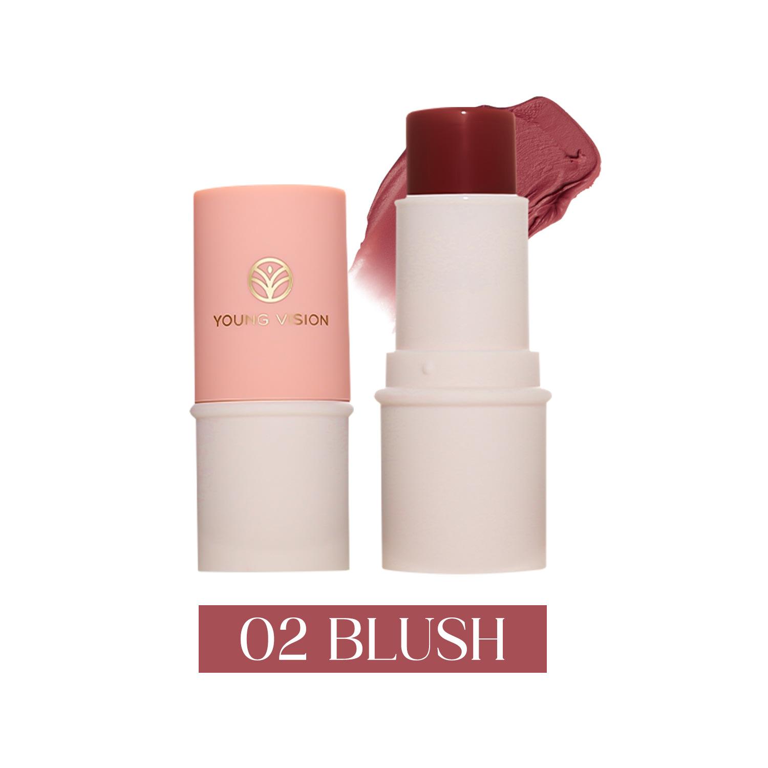 

YOUNG VISION Single Blush Highlight Stick Multi-Functional Lazy Stick Solid Lipstick Rouge 02#