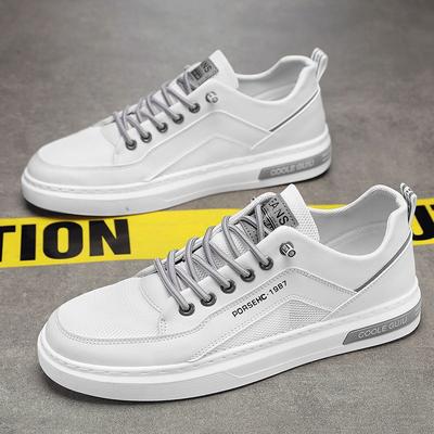 Factory Produces Men's Spring New Breathable White Shoes, Male Students' Sports and Leisure Board Shoes