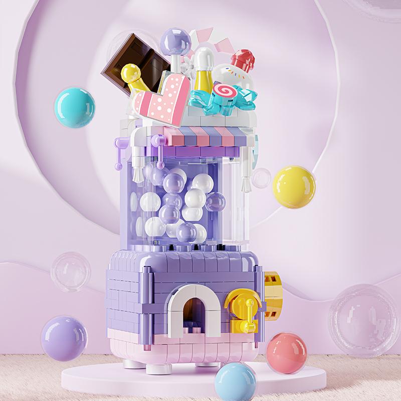 New Idea Fun Gacha Machine Building Blocks Toys For Children's Egg Twisting Game Machine Birthday Gifts