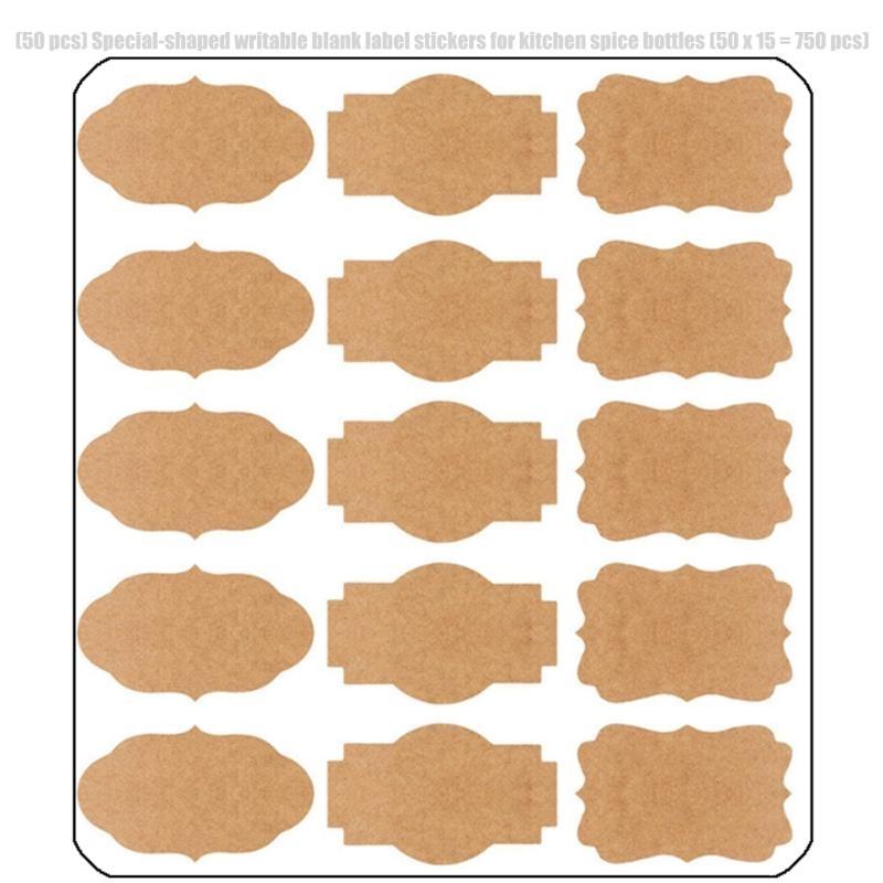 500Pcs Label Sticker Adhesive Gift Tages Sticker Krafts Label Sticker for Pantries,Masons Jar,Canning,Spices Bottles J0MC
