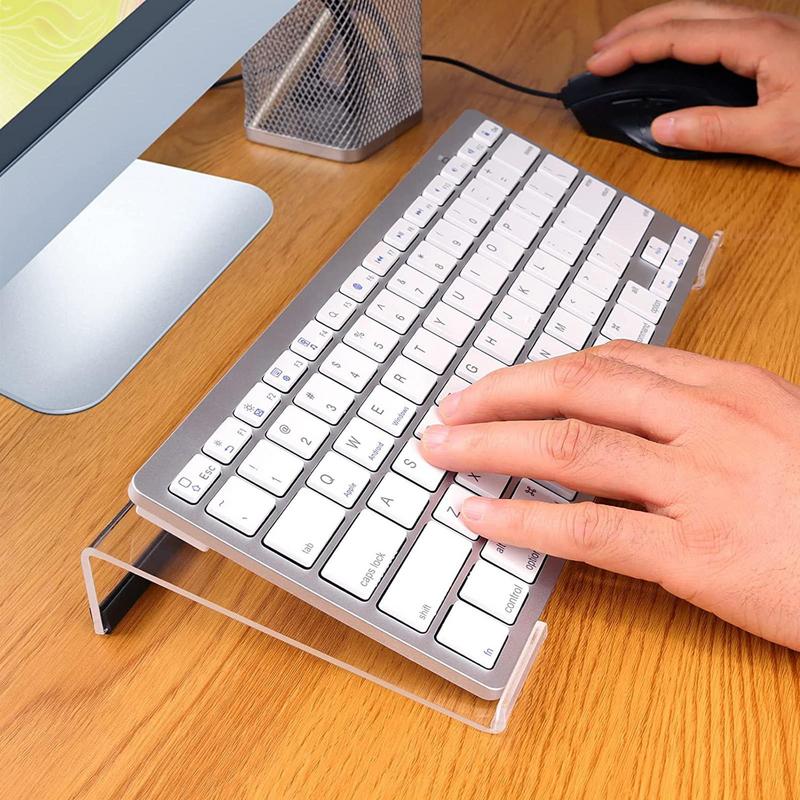 Suport înclinat pentru tastatură Suport transparent pentru afișaj Acrilic Suport pentru ridicarea tastaturii PC Suport pentru tastatură de computer pentru tastare ergonomică Suport de birou