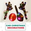 Plush Led Reindeer Antler Car Decor Kit With Lighted Nose And Tail For Festive Vehicle Ornamentation