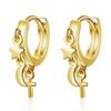 Trendy 925 Sterling Silver Earrings For Women Creative Moon Star Vintage Cross Hoops Jewelry Girl Accessories Party Gift