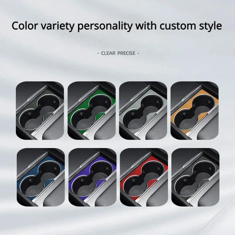 Water Cup Frame Cover for Tesla Model 3 Highland 2024 2025 Alcantara Suede Center Control Drinks Cup Patch Sticker Accessories
