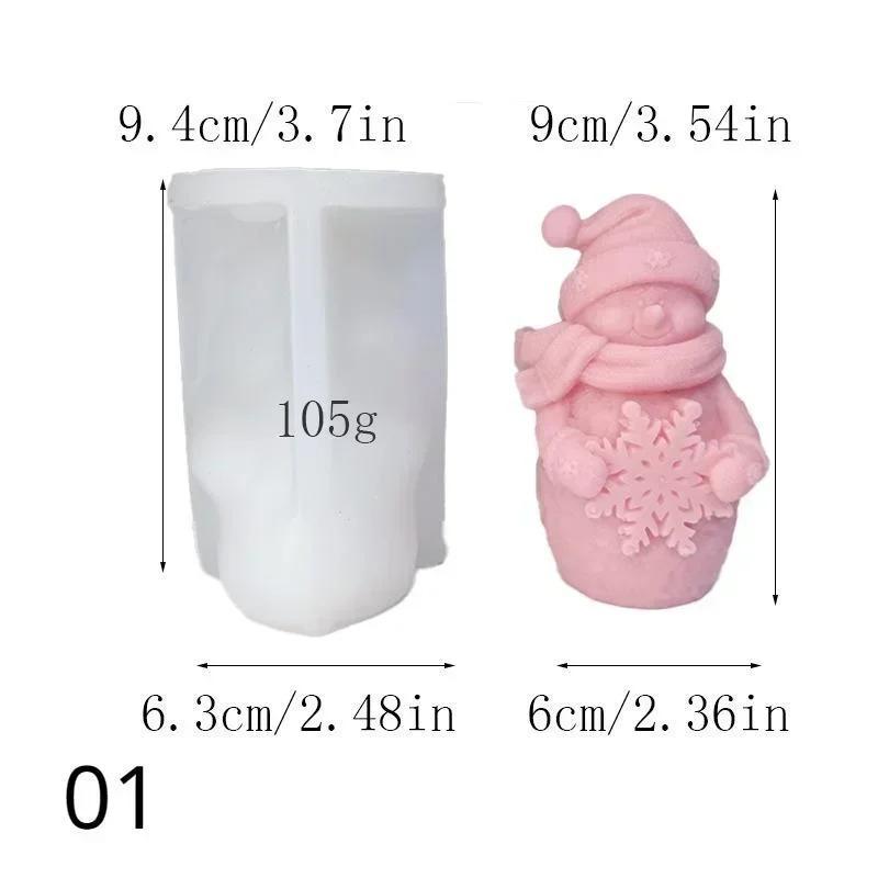 Christmas Series New Cute Hat Scarf Snowman Candle Silicone Molds Snowflake Christmas Tree Plaster Soap Resin Mould Home Decor