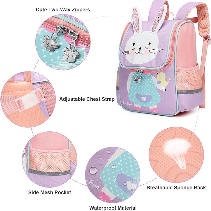 Cartoon Animal Print Kindergarten Schoolbag for Toddler Kids Cute Baby Backpack