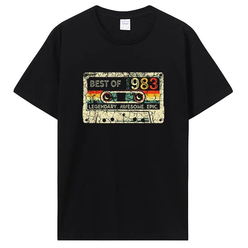 Birthday T Shirts for Unisex Women 1983 Old T Shirt Cotton Short Sleeve Graphic Tshirt Casual Clothing Oversized Tee Streetwear