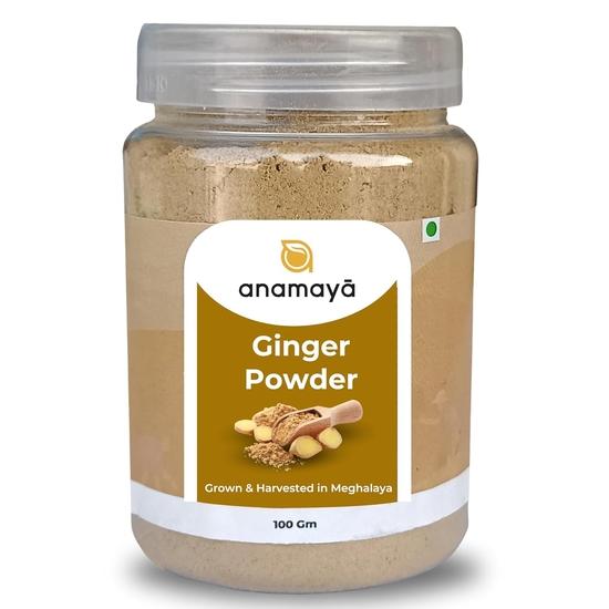 Порошок имбиря сушеный Anamaya | 100% чистый | Молотый порошок имбиря | Саунт | Порошок адрака | Надия из Мегхалаи | 100 г | Упаковка 1 шт. 100GM
