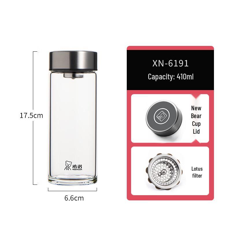 HEENOOR Single-Layer Borosilicate Glass Water Bottle