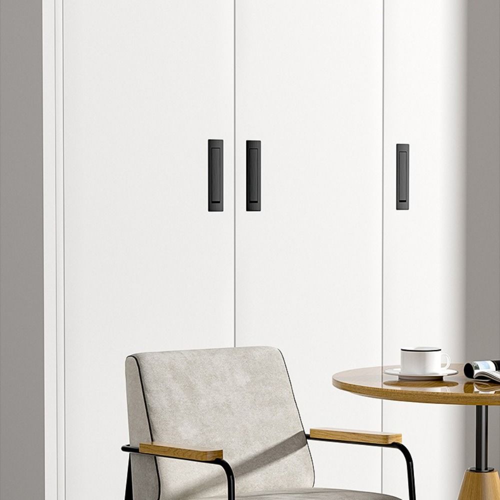 Door Stainless Steel Cabinet Door Handle Hidden Invisible Drawer Handle Embedded Durable Concealed Handles Sliding Door