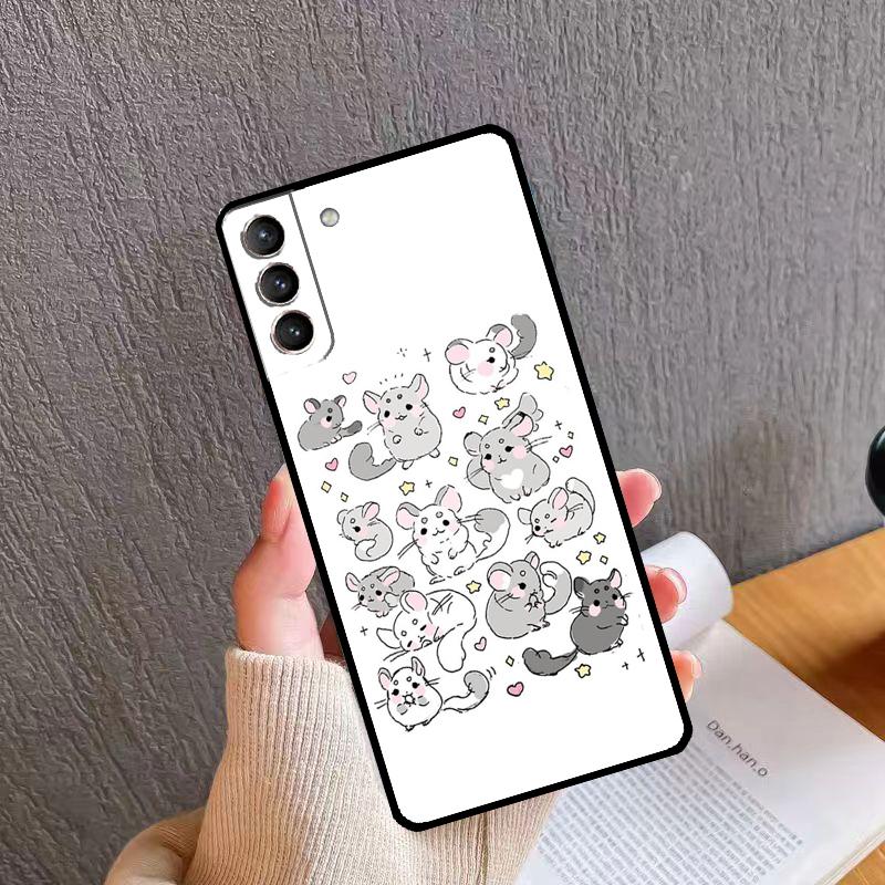 Süße Cartoon-Chinchilla-Handyhülle für Samsung Galaxy S24 S26 Ultra S20 S21 S22 S23 S25 Plus S10 S24 S25 FE Hülle