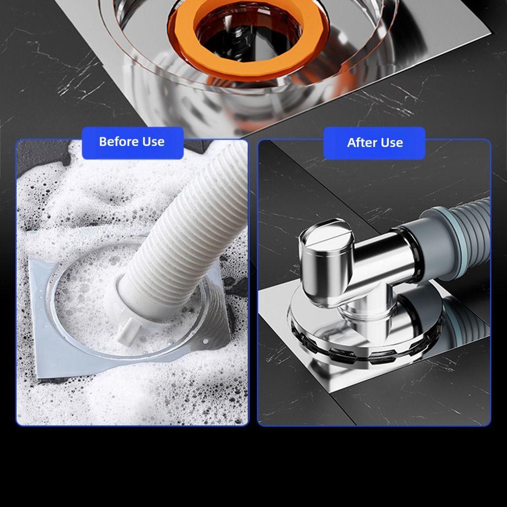 Black Silver Floor Drain Cover Snap Joint Double Purpose Multifunctional Tee Connector Insect Prevention Anti-Overflow