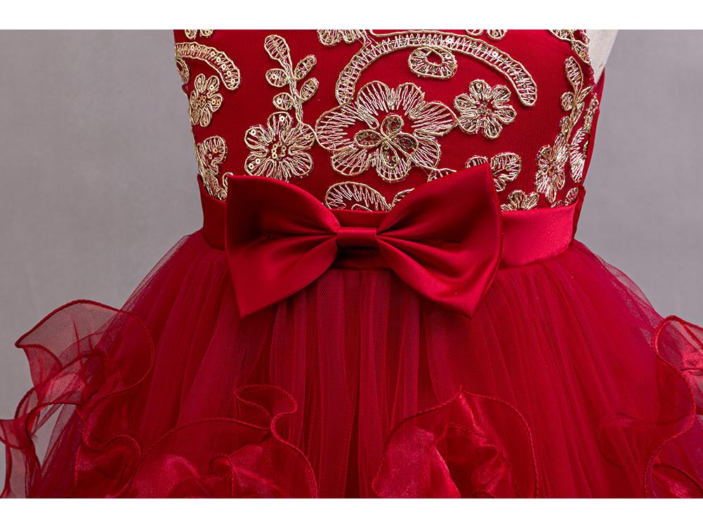 Detské vyšívané sieťované princeznovské šaty - nadýchaná sukňa pre družičku alebo na klavírne vystúpenie