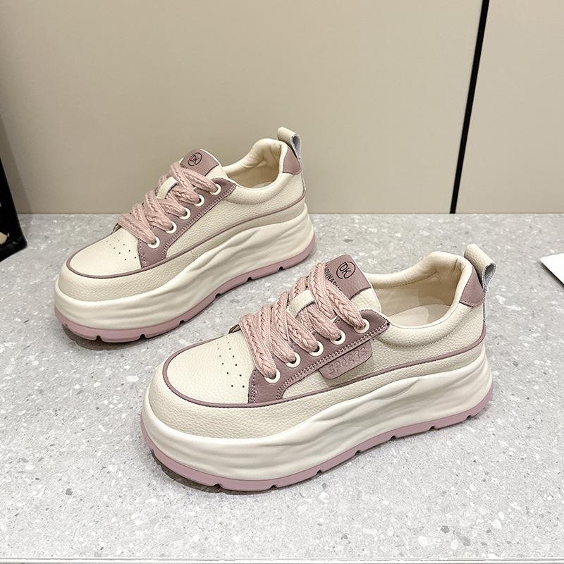 Autumn new sports shoes thick sole inner height increase small white shoes women's dad shoes soft sole casual versatile small man