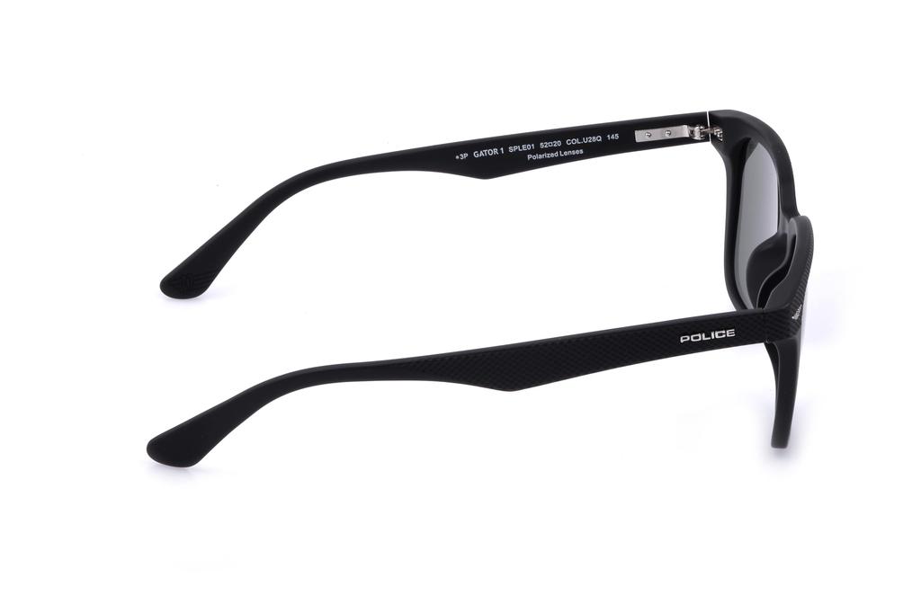 POLICE SPLE01 U28Q 52 Polarized Sunglasses for UV Wellington Matte Black Polarized Men Lightweight, Protection, Style, Frame, Gray-Green Lenses.