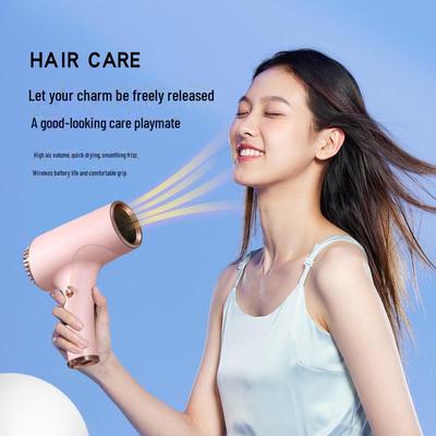 High-Power Wireless Portable Hair Dryer with Quick Drying & Negative Ion Protection