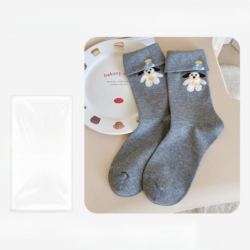 

Female Spring and Autumn Sweet and Lovely Cartoon Bear Flanged Boneless Cotton Socks 1 pair