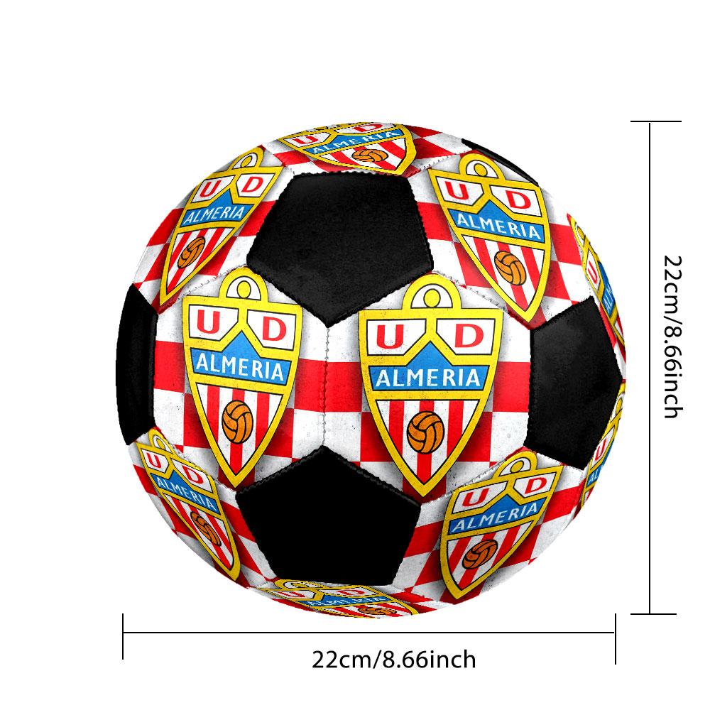1PC Almería LOGO size 5 soccer ball PrahaIndoor Soccer Ball Colorful All Ages Machine Stitched PVC Competition Ready Durable High-Bounce