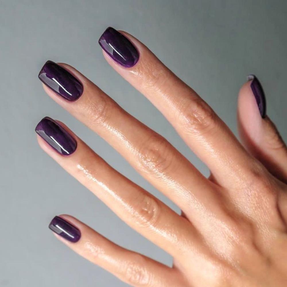 Damskie Proste Średnie i Długie Jednokolorowe Naklejki do Noszenia Nail Art