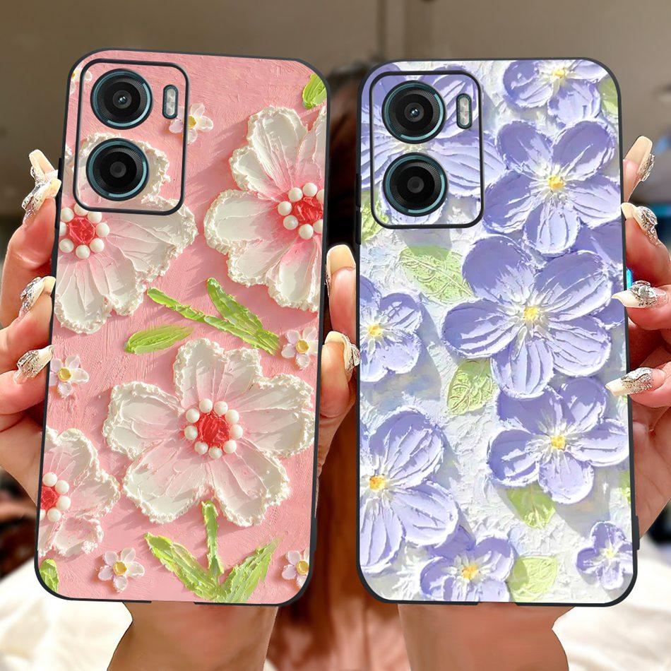 For Motorola Moto G05 G15 E15 2024 Floral Butterfly Phone Case For MOTO G05 G15 E15 4G Black Silicone Soft Lightweight Case
